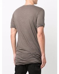 T-shirt à col rond gris Rick Owens