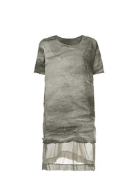 T-shirt à col rond gris Uma Wang
