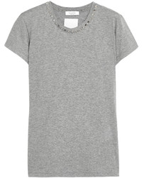 T-shirt à col rond gris Valentino
