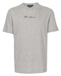T-shirt à col rond gris Versace