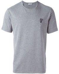 T-shirt à col rond gris Versace