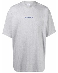 T-shirt à col rond gris Vetements