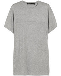 T-shirt à col rond gris Victoria Beckham