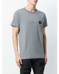 T-shirt à col rond gris Philipp Plein