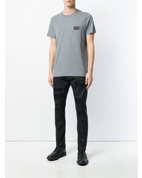 T-shirt à col rond gris Philipp Plein