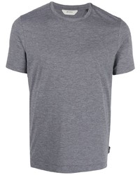 T-shirt à col rond gris Zegna