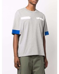 T-shirt à col rond gris Sacai