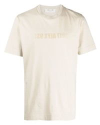 T-shirt à col rond imprimé beige 1017 Alyx 9Sm