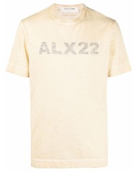 T-shirt à col rond imprimé beige 1017 Alyx 9Sm