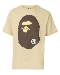 T-shirt à col rond imprimé beige A Bathing Ape
