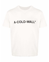 T-shirt à col rond imprimé beige A-Cold-Wall*