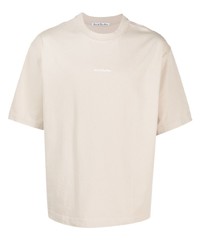 T-shirt à col rond imprimé beige Acne Studios