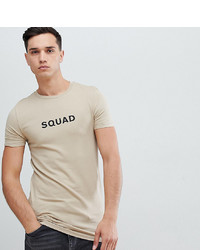 T-shirt à col rond imprimé beige ASOS DESIGN