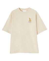 T-shirt à col rond imprimé beige Axel Arigato