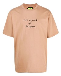 T-shirt à col rond imprimé beige BARROW