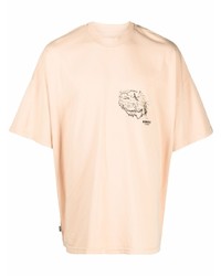 T-shirt à col rond imprimé beige Bonsai