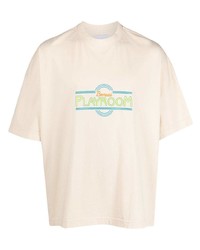 T-shirt à col rond imprimé beige Bonsai