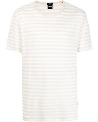 T-shirt à col rond imprimé beige BOSS