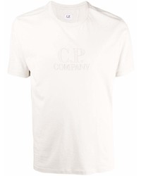 T-shirt à col rond imprimé beige C.P. Company