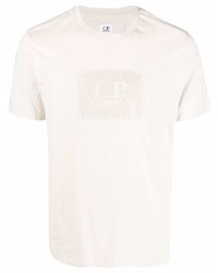 T-shirt à col rond imprimé beige C.P. Company