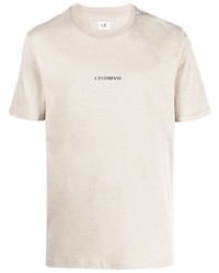 T-shirt à col rond imprimé beige C.P. Company