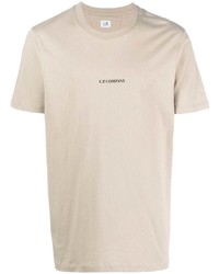 T-shirt à col rond imprimé beige C.P. Company