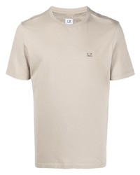 T-shirt à col rond imprimé beige C.P. Company