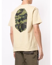 T-shirt à col rond imprimé beige A Bathing Ape