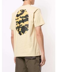 T-shirt à col rond imprimé beige A Bathing Ape