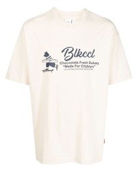 T-shirt à col rond imprimé beige Chocoolate