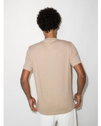 T-shirt à col rond imprimé beige Brunello Cucinelli