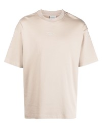 T-shirt à col rond imprimé beige Drôle De Monsieur