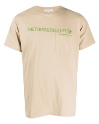 T-shirt à col rond imprimé beige Engineered Garments