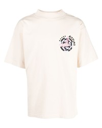 T-shirt à col rond imprimé beige Enterprise Japan