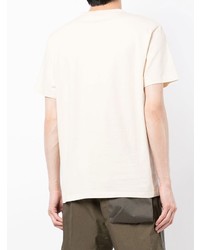 T-shirt à col rond imprimé beige MAISON KITSUNÉ