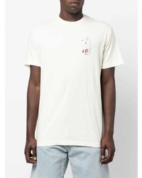 T-shirt à col rond imprimé beige RIPNDIP