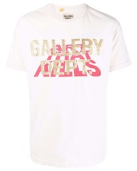 T-shirt à col rond imprimé beige GALLERY DEPT.