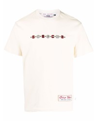 T-shirt à col rond imprimé beige Gcds