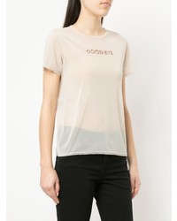 T-shirt à col rond imprimé beige Tu Es Mon Trésor