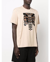 T-shirt à col rond imprimé beige Burberry