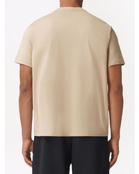 T-shirt à col rond imprimé beige Burberry