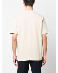 T-shirt à col rond imprimé beige Emporio Armani