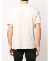 T-shirt à col rond imprimé beige Amiri