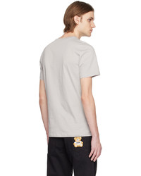 T-shirt à col rond imprimé beige Moschino