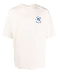 T-shirt à col rond imprimé beige Holzweiler