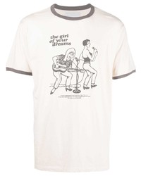T-shirt à col rond imprimé beige Htc Los Angeles