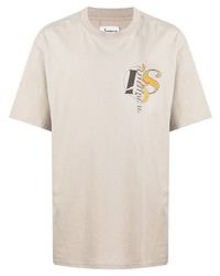 T-shirt à col rond imprimé beige Izzue