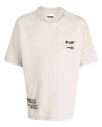 T-shirt à col rond imprimé beige Izzue