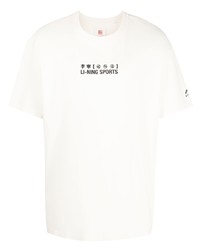 T-shirt à col rond imprimé beige Li-Ning