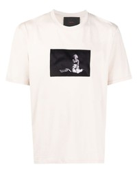 T-shirt à col rond imprimé beige Limitato